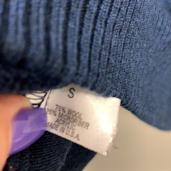 {St Croix shop} 1/4 zip navy wool blend sweater S - Picture 5 of 5